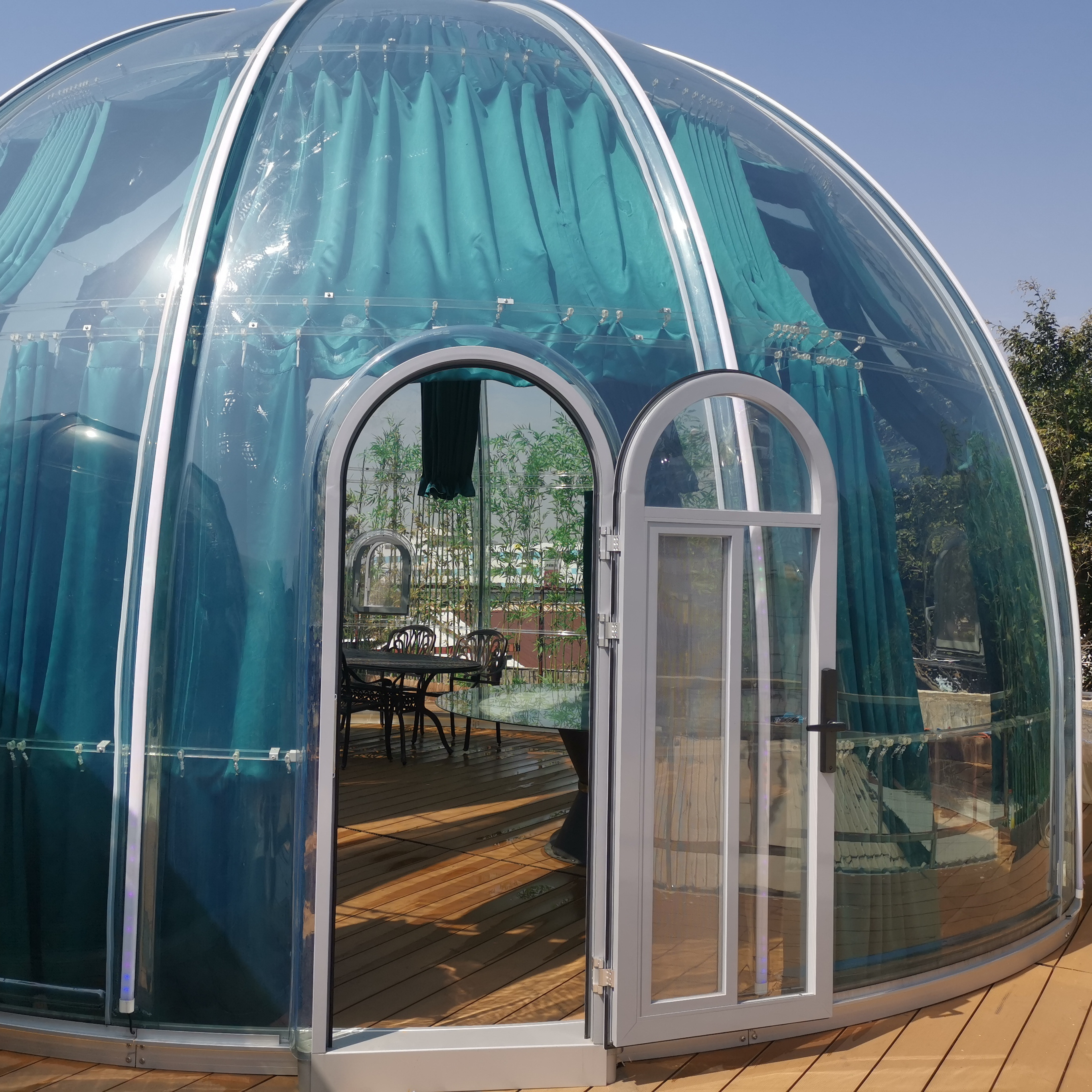 Fully Transparent Clear PC Dome Glamping Geodesic Tent For Sale Outdoor waterproof Dome Tent pc glass igloo house for sale