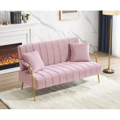 Modern Upholstered Velvet Sofa Metal Legs Gold Bedroom Furniture Leather Couch Living Room Sofa Bedroom Sets Chesterfield Sofa