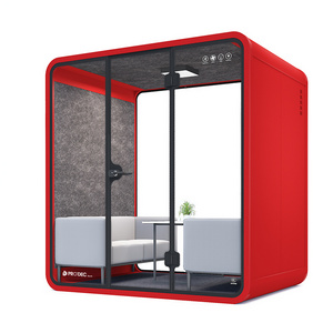 Portable Acoustic Office Meeting Booth Soundproof Acoustic Office Pods Private Movable Telephone Call Phone Booth