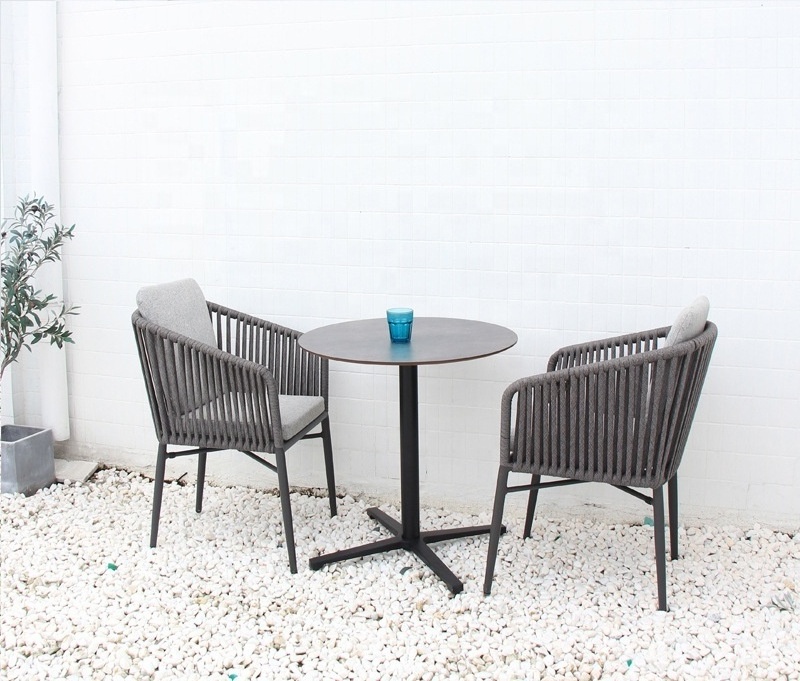 Modern Design Outdoor Aluminum round Dining Table and Chairs Casual Patio or Garden Balcony Furniture