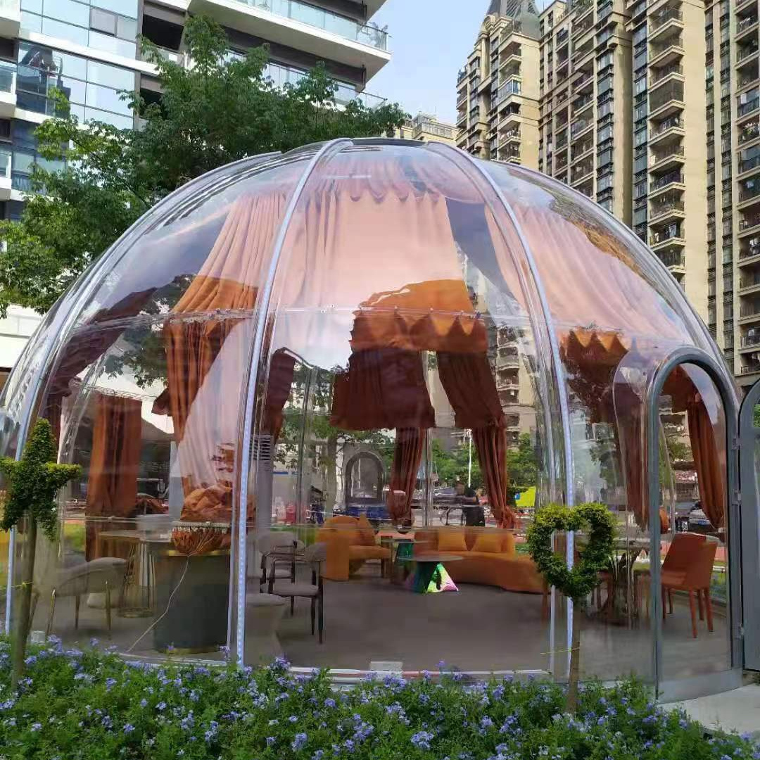 Fully Transparent Clear PC Dome Glamping Geodesic Tent For Sale Outdoor waterproof Dome Tent pc glass igloo house for sale