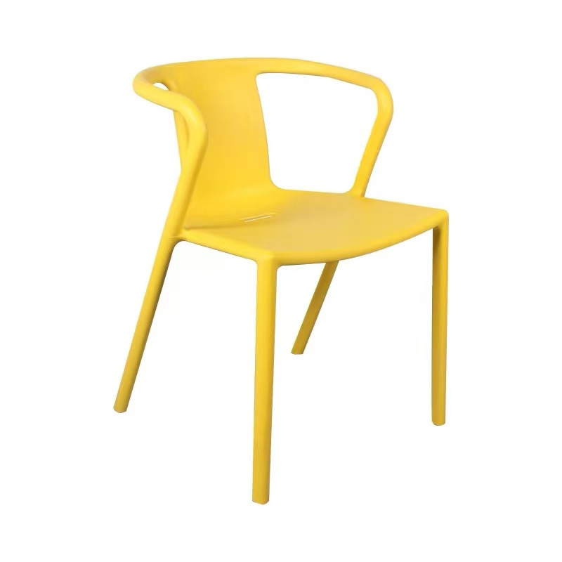 Armrest Dining Chair Designer simple modern colorful plastic reception chair Stackable outdoor chair