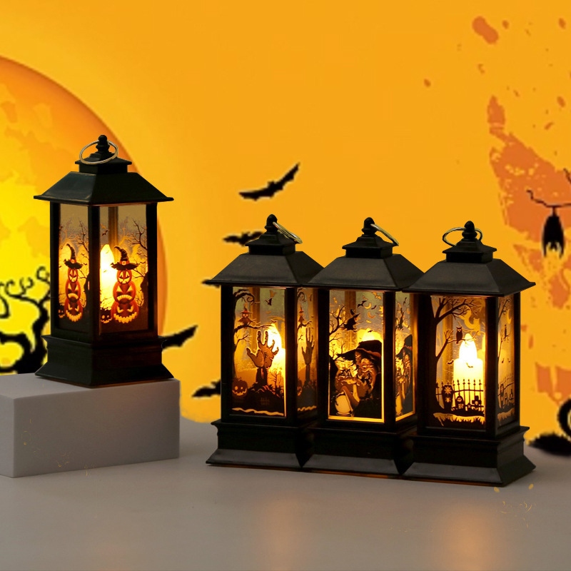 Halloween Decorations Led Candles Tea Light Pumpkin Ghost Hanging LED Lantern Lamp Horror Props Party Home Bar Decor