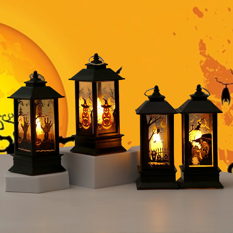 Halloween Decorations Led Candles Tea Light Pumpkin Ghost Hanging LED Lantern Lamp Horror Props Party Home Bar Decor