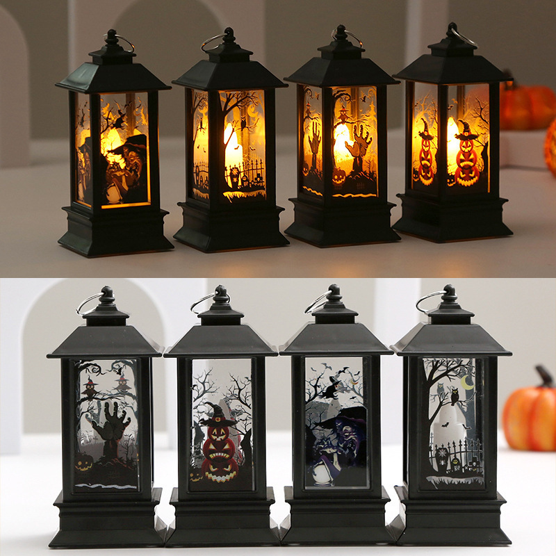 Halloween Decorations Led Candles Tea Light Pumpkin Ghost Hanging LED Lantern Lamp Horror Props Party Home Bar Decor