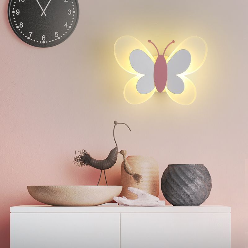 LED Wall Lamp For Bedroom Children's Room Led Bedside Lighting Nordic Creative Butterfly Wall Light