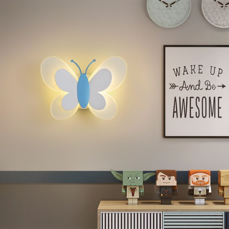 LED Wall Lamp For Bedroom Children's Room Led Bedside Lighting Nordic Creative Butterfly Wall Light