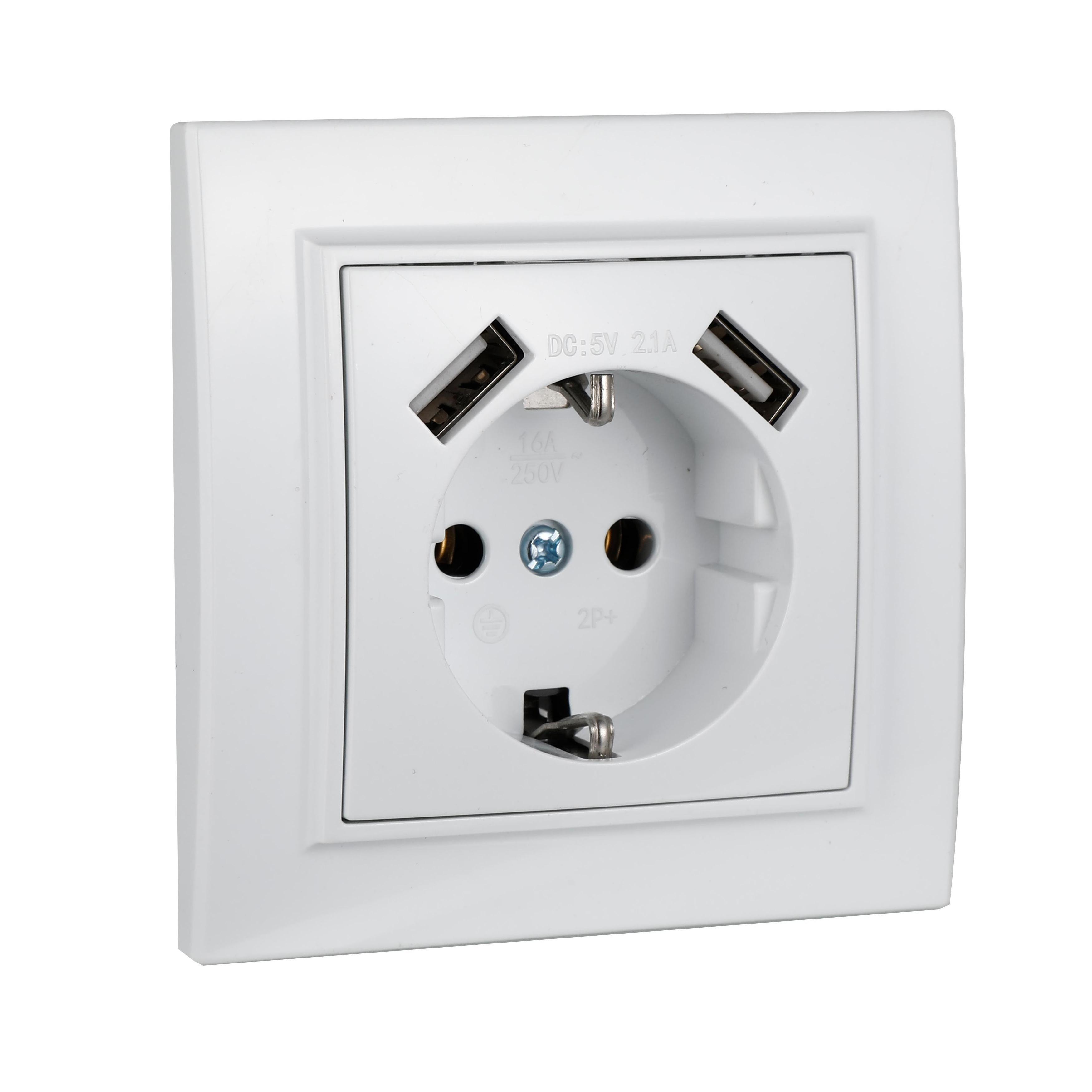 EU  socket 1-seater w/o grounding plugs and sockets electrical plug sockets