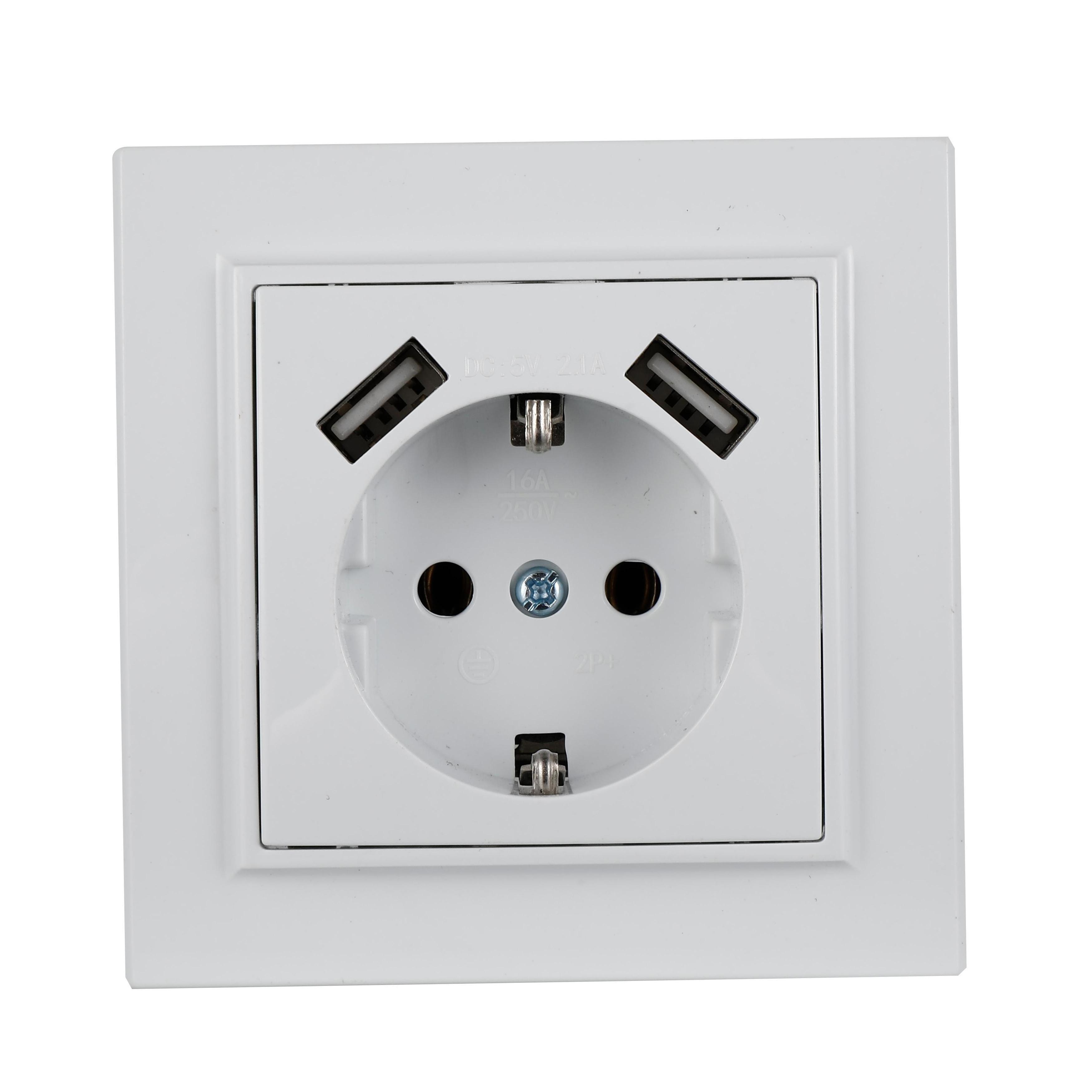 EU  socket 1-seater w/o grounding plugs and sockets electrical plug sockets