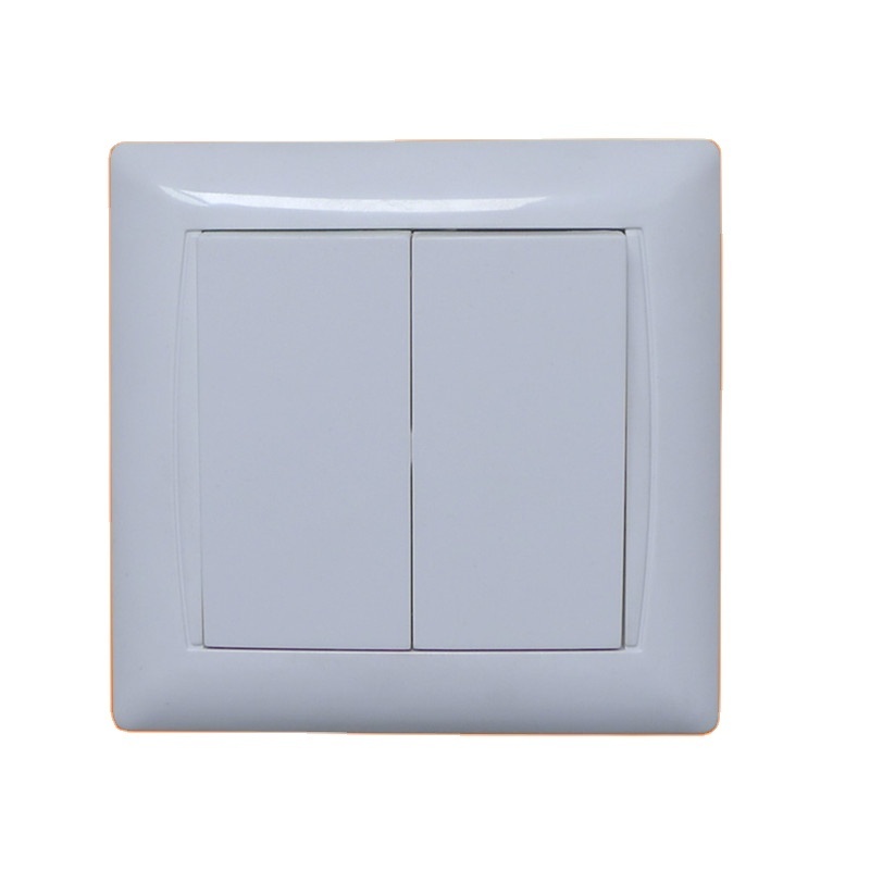 European style flush mounting two gang one way light switch (F6002)