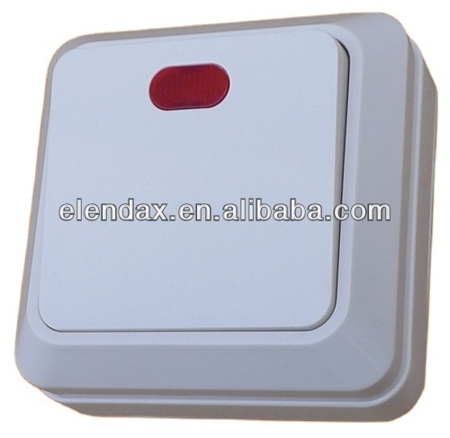 Europe style surface mounting wall switch with led indicator light switch (S1101)