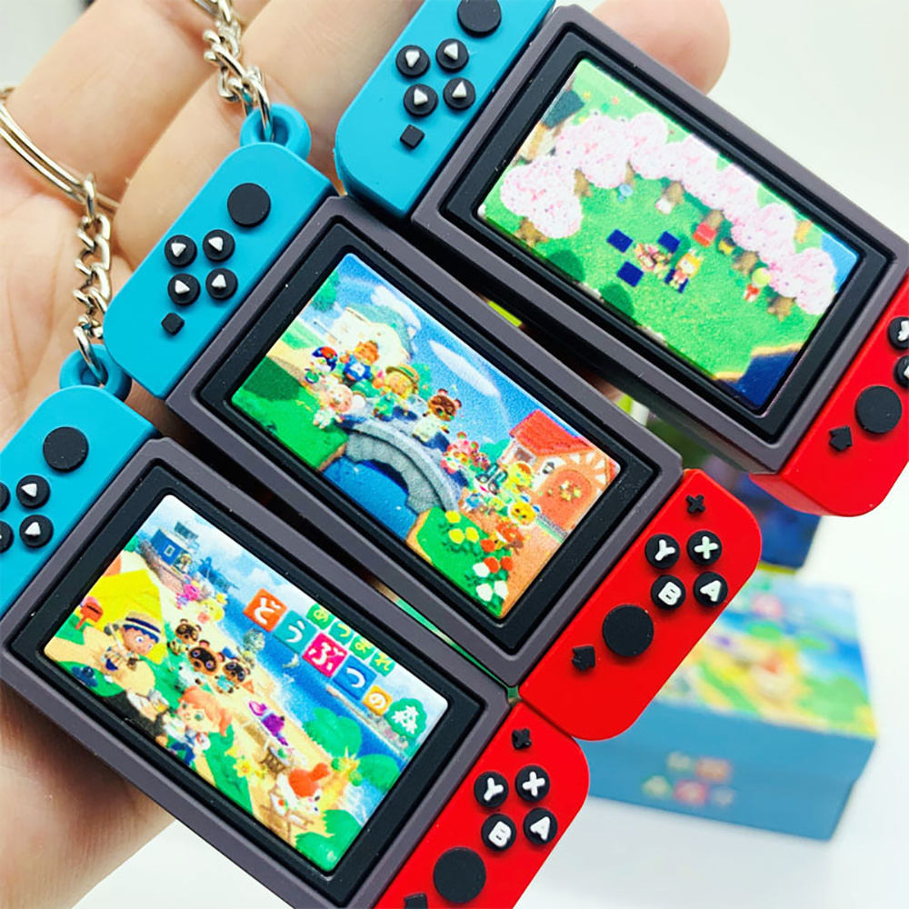 Hot sale Nintendo animal crossing super Mario Soft PVC switch game keychain