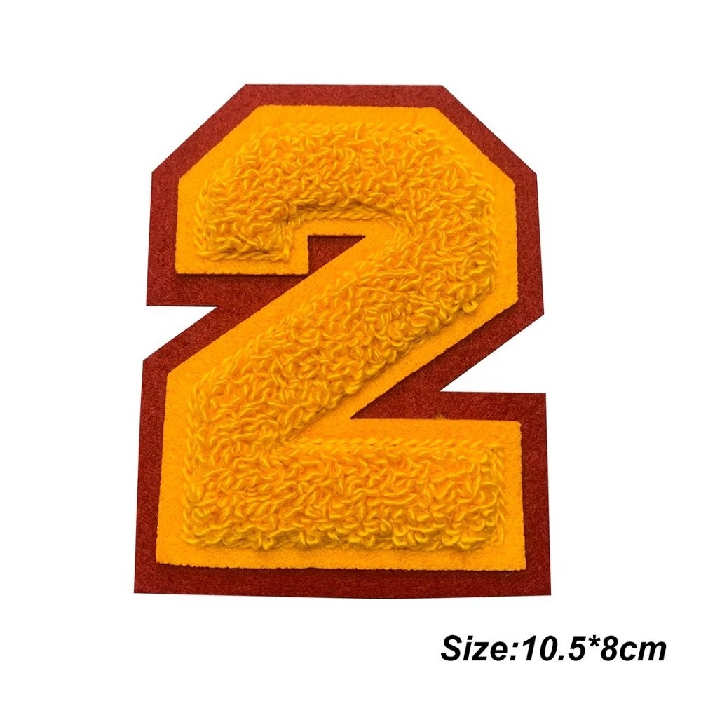 Custom Numbers Letters Logo Cheap Embroidery Iron On Chenille Patches Letters