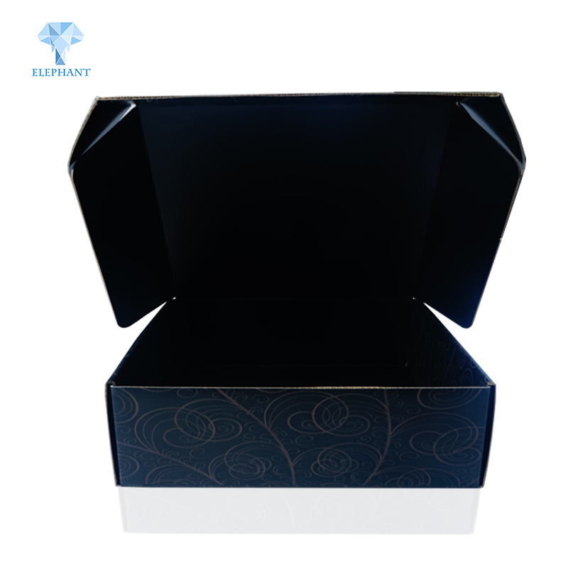 Packaging Cardboard Logo Shipping Carton Subscription Matte Corrugated Black Box