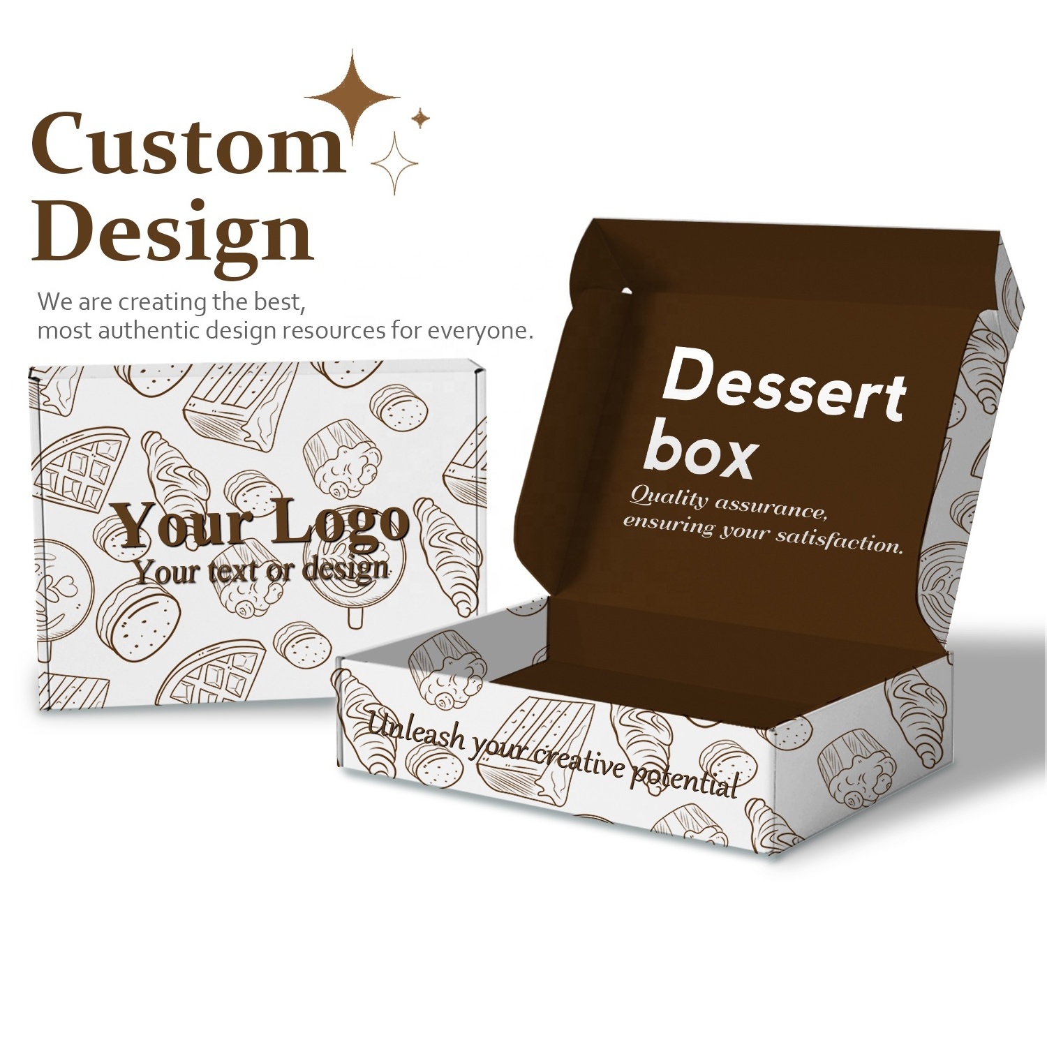 Custom Design Logo Eco Friend Food Grade Printing Foldable Cake Food Cookie Bread Pastry Donut Macaron Paper Packaging Boxes