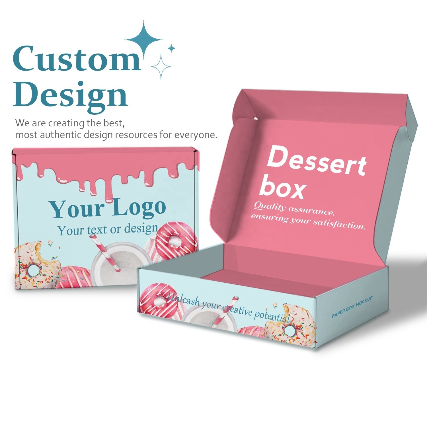 Custom Design Logo Eco Friend Food Grade Printing Foldable Cake Food Cookie Bread Pastry Donut Macaron Paper Packaging Boxes