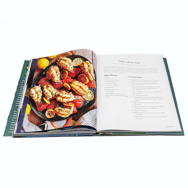 High Quality Printing Full Color Cooking Food Book Cookbook Hardcover Recipe Book Printing Service