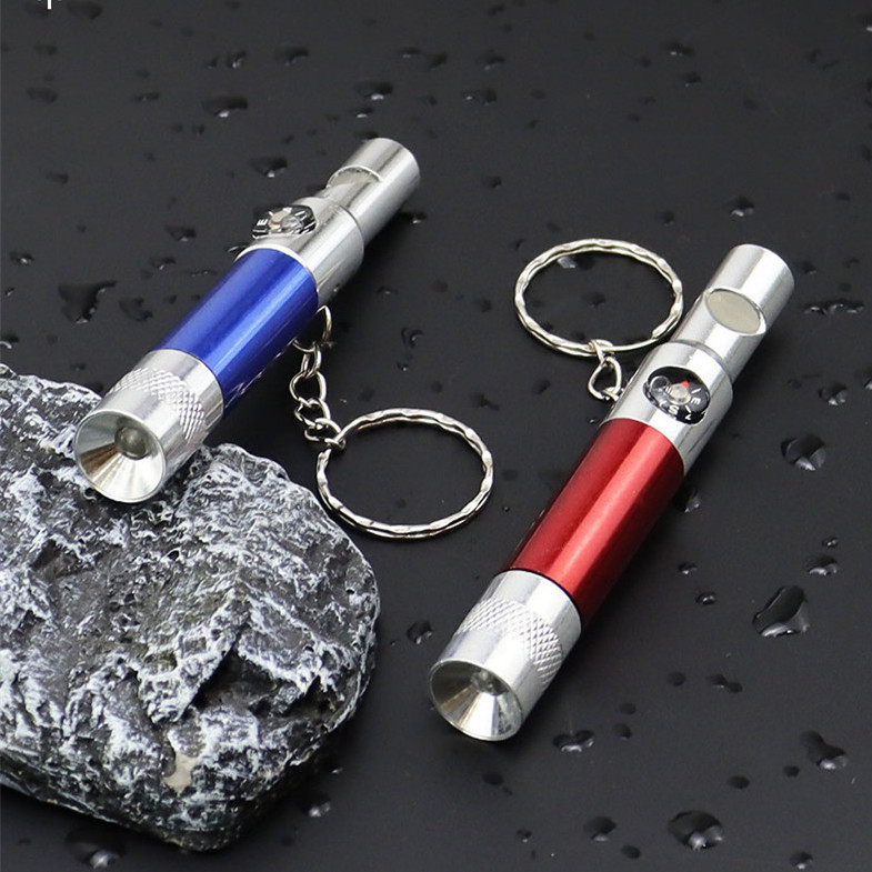 Portable Best Emergency Survival Aluminum Lamp Keyring Led Flashlight with Whistle & Compass