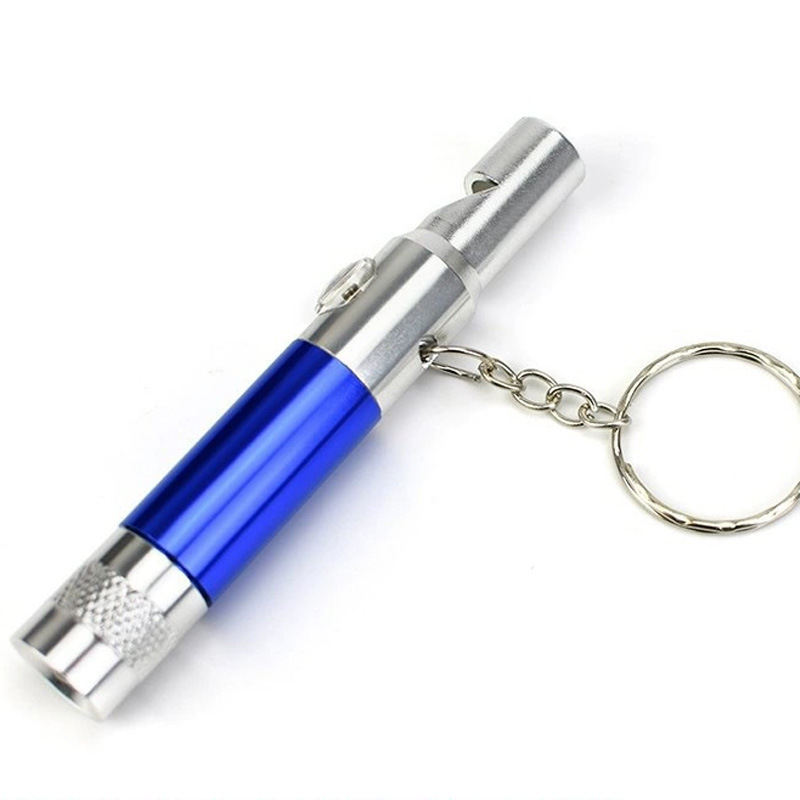 Portable Best Emergency Survival Aluminum Lamp Keyring Led Flashlight with Whistle & Compass