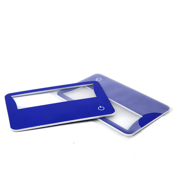 Custom Light-up Credit Card Magnifier Ultra Thin Promotional Portable Pocket Magnifying Glass with Light