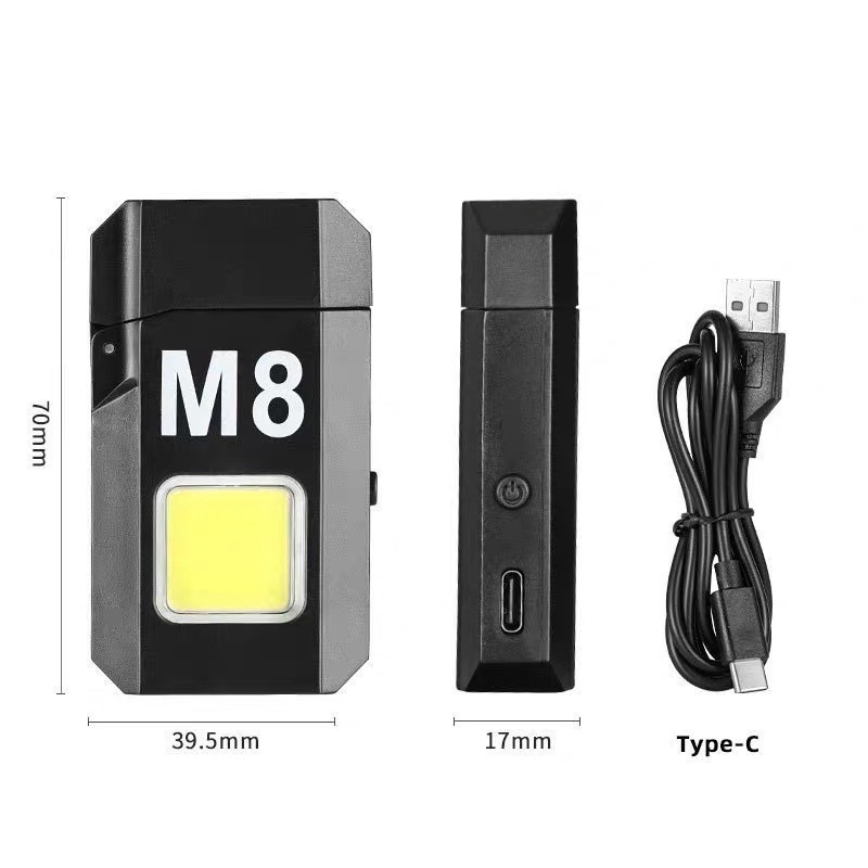 Multifunction USB Rechargeable Waterproof Camping Gadgets Dual Arc BBQ Lighter Survivable Work light With COB LED Flashlight