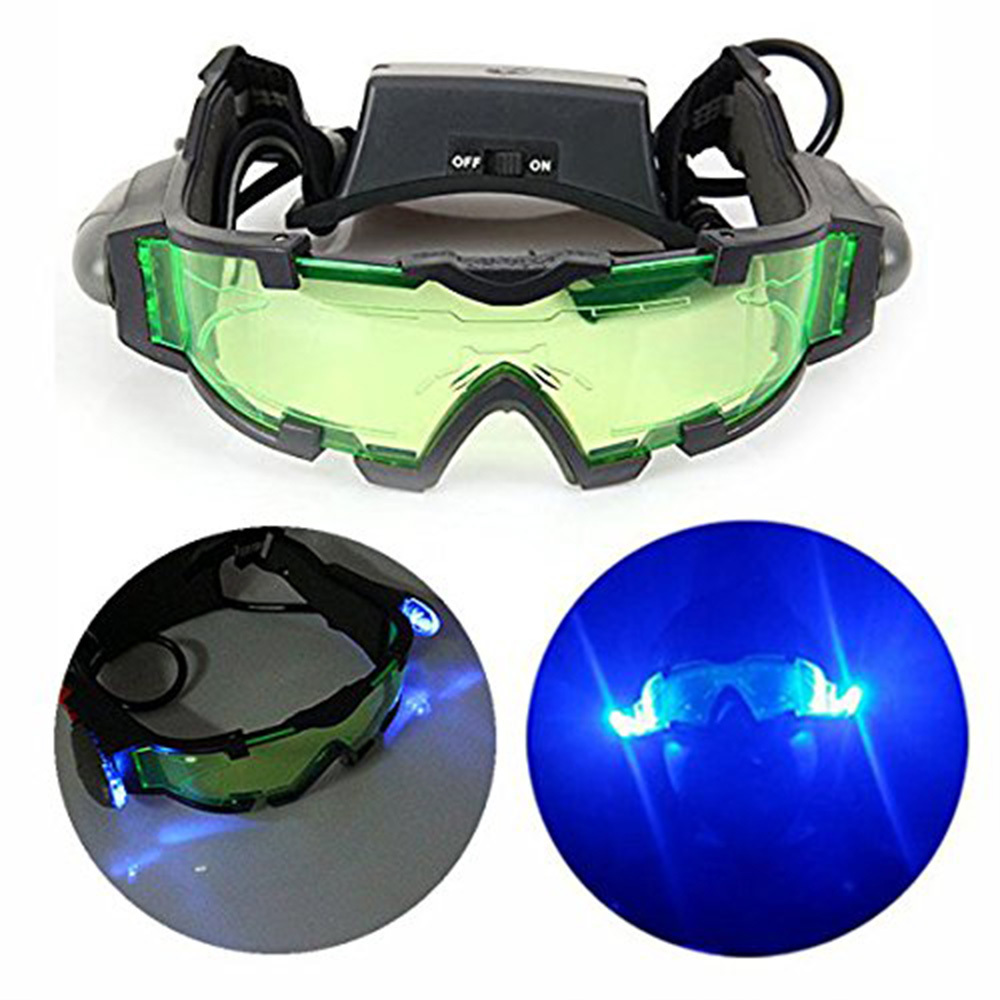 Adjustable Spy Gear Windproof Kids Night Vision Glasses with LED Lights for Children and Teenagers