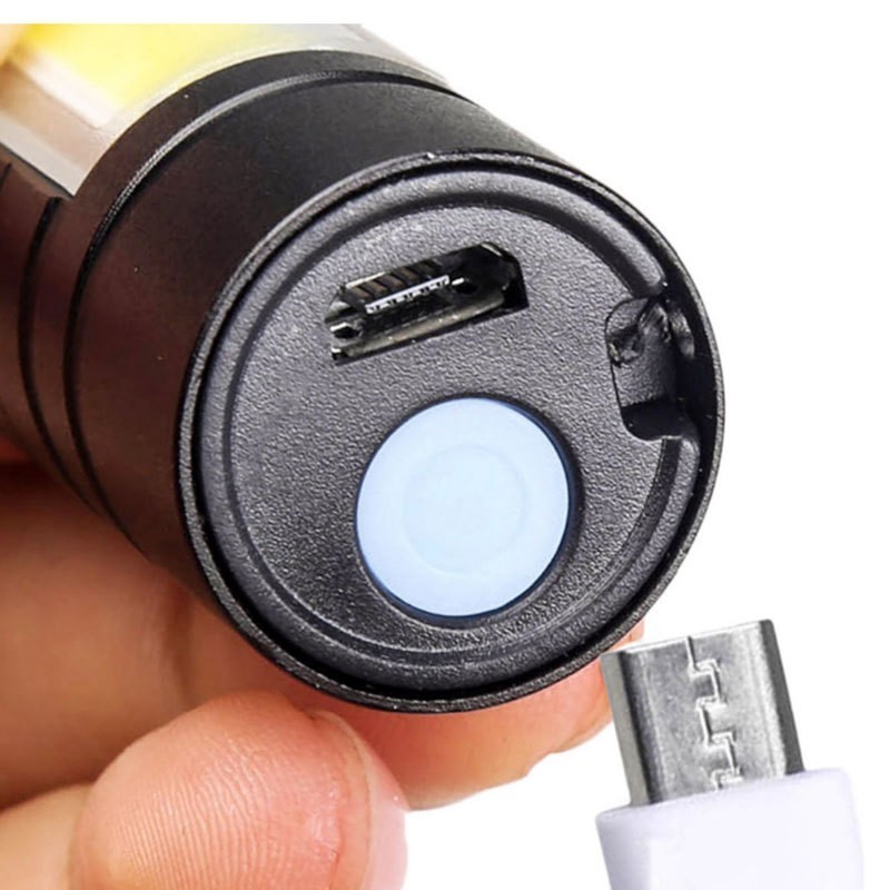 Mini Small Pocket LED Flashlight USB Rechargeable Bright Powerful EDC Torch Aluminum Handheld Flashlight