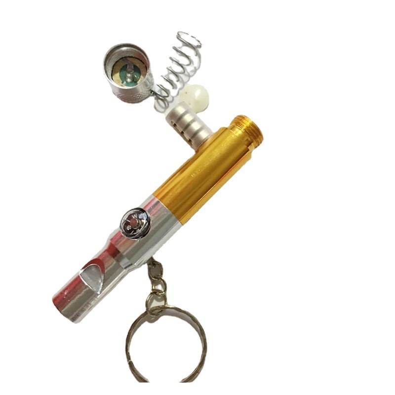 Portable Best Emergency Survival Aluminum Lamp Keyring Led Flashlight with Whistle & Compass