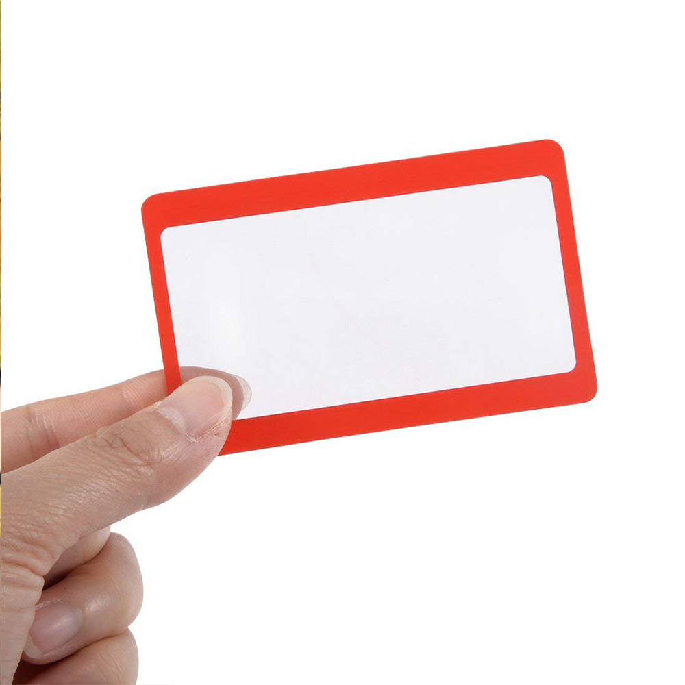 Custom PVC Reading Wallet Credit Card Sized Magnifiers with 3X Magnifying Fresnel Lens for Promotion