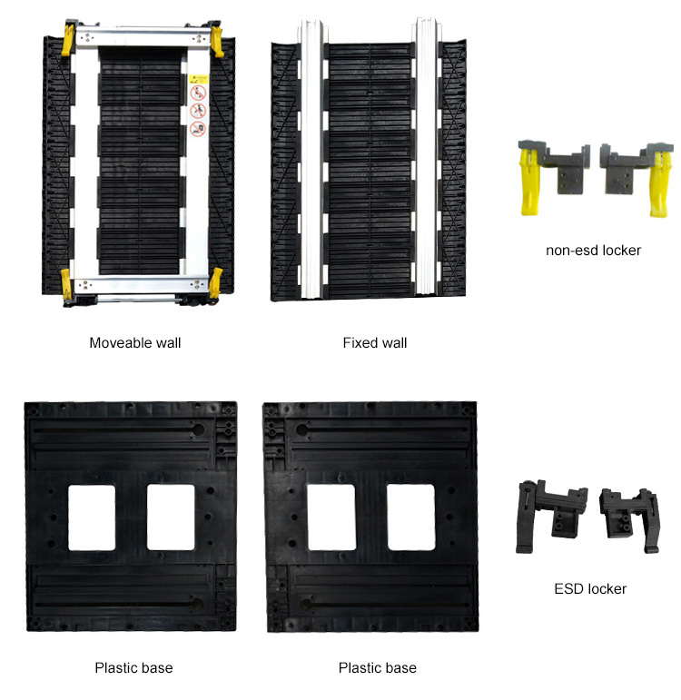 ES15103 Handle Type Metal Plastic pcb Antistatic ESD MagazineRack SMT Magazine Rack For PCB ESD Magazine Rack