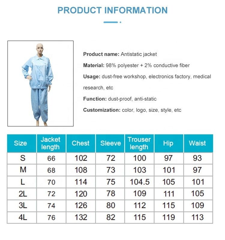 Fabric Coveralls Welder Gloves Overcoats Antistatic Split Suit ESD Garment Clothes