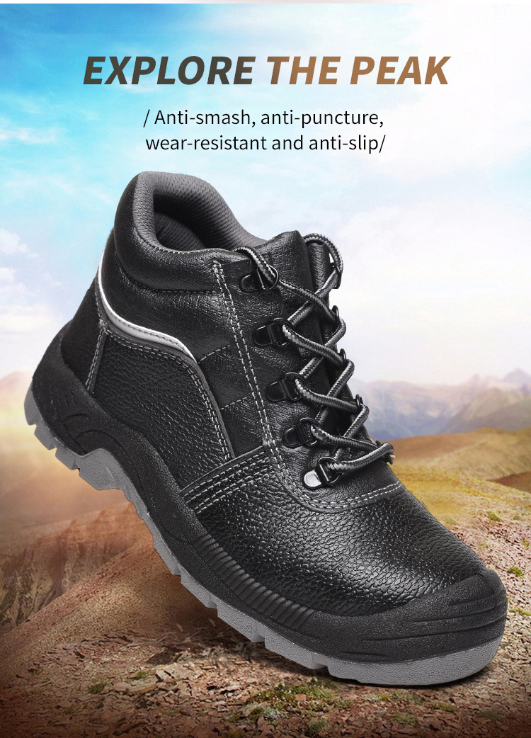 Safety Water Proof Anti Slip Work Shoes Iron Toe Puncture Resistant Men Industry Steel Toe Safety Shoes For Africa Dubai Market