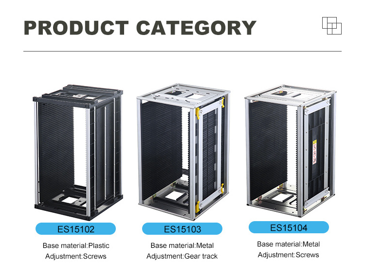 ES15103 Handle Type Metal Plastic pcb Antistatic ESD MagazineRack SMT Magazine Rack For PCB ESD Magazine Rack