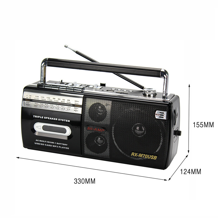 8922 Hip Hop Retro Home Used Popular Classic Portable Big Mp3 Player Play Recorder Radio Cassette Player With Disco Lights