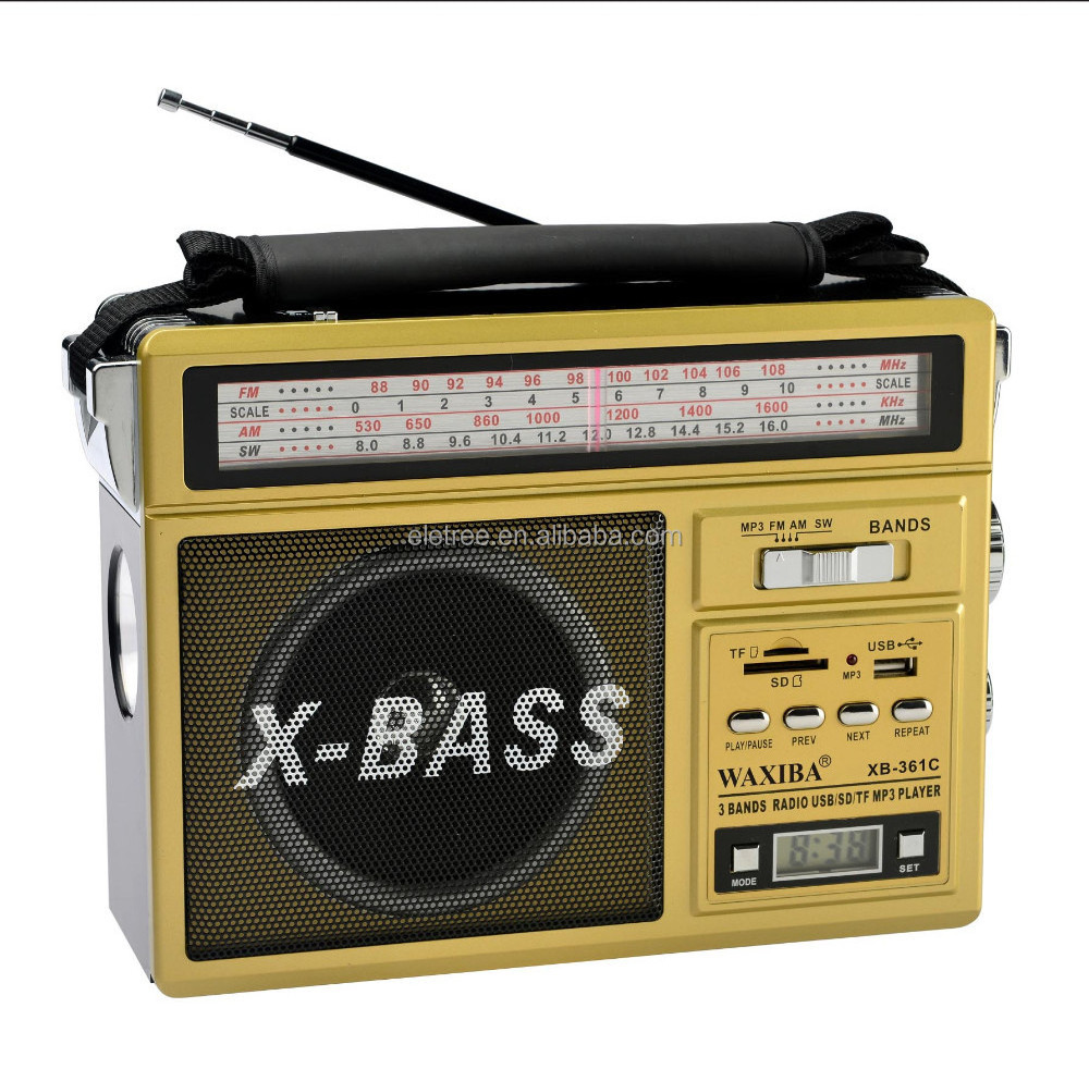 B2B trade leads waxiba xb usb multiband rechargeable portable radio with clock