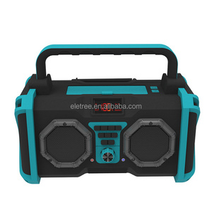 Eletree Rugged Durable Design Construction Speaker Ip65 Waterproof  Rechargeable Dab+ Dab Work Site Radio For Work