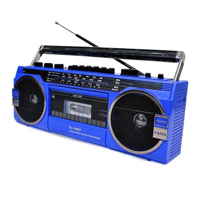 3 In 1 X-Bass Classic Retro Mp3 Player Portable Stereo Rechargeable USB TF Am Fm Sw Radio Cassette Recorder