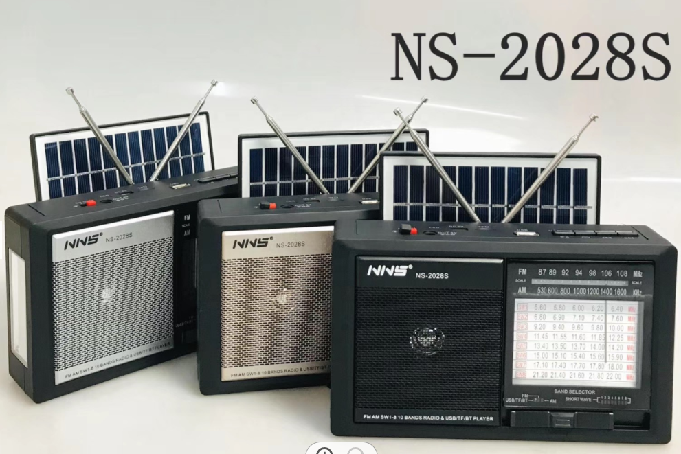 NNS NS 2028 Fm Am Sw1-8 10 Band World Receiver Solar Panel Flashlight Rechargeable Radio With Usb Tf Mp3 Player