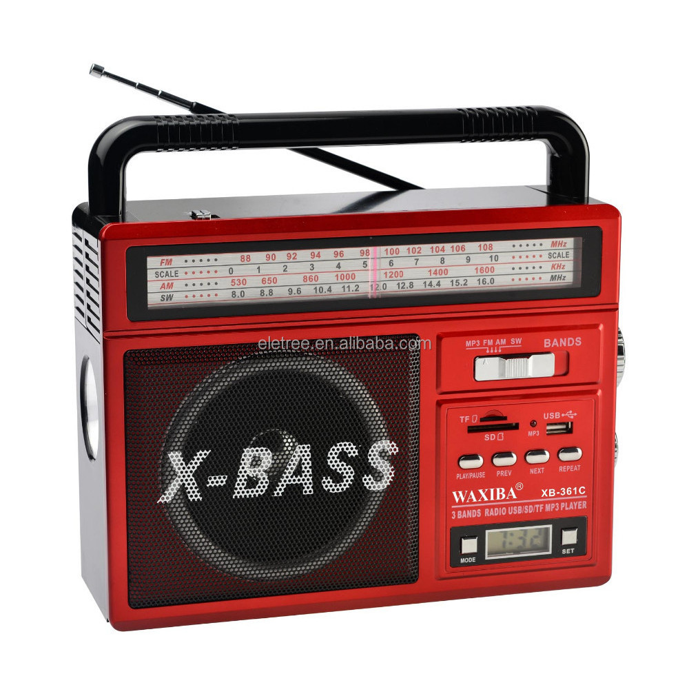 B2B trade leads waxiba xb usb multiband rechargeable portable radio with clock