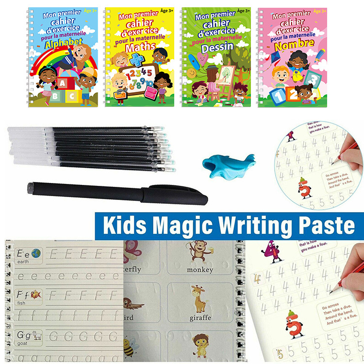 Kids French Learning Materials Line Calligraphy Workbook Cursive Magic Practice Writing Copybook For School