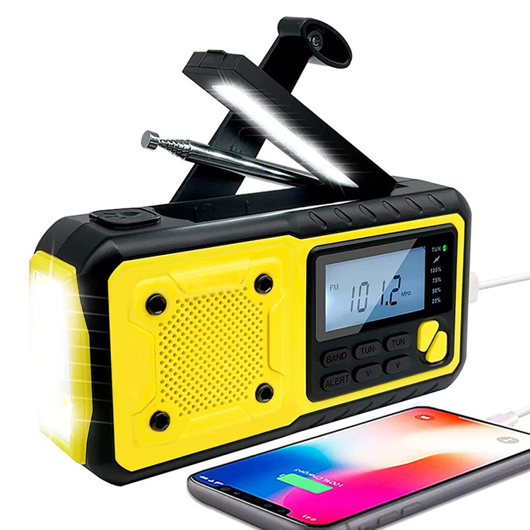 Wholesale Pocket Emergency Camping Generator Light 4000Mah Solar Hand Crank Weather Fm Radio With Power Solar Mw/Sw