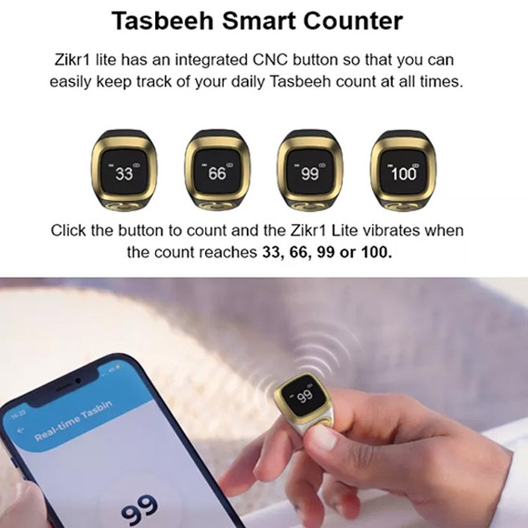 Muslim World'S First  Zikir Counter Smart Digital Zikr Ring Finger Counter With Tasbih