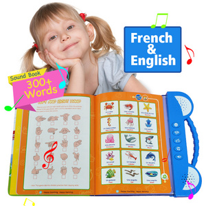 Child Kid Friendly Printing Electronic Comic Sound Books  To Learn French Toy Abc Learning Book With Sound