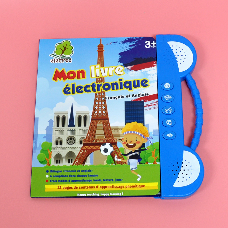 Child Kid Friendly Printing Electronic Comic Sound Books  To Learn French Toy Abc Learning Book With Sound