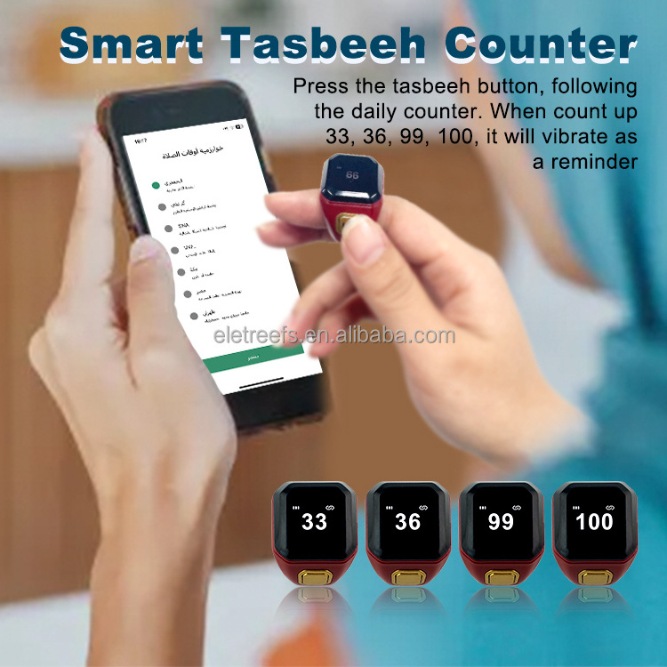 Muslim Smart Digital Tasbih Tally Counter Ring Islamic Prayer Electronic Led Finger Tasbeeh Counter