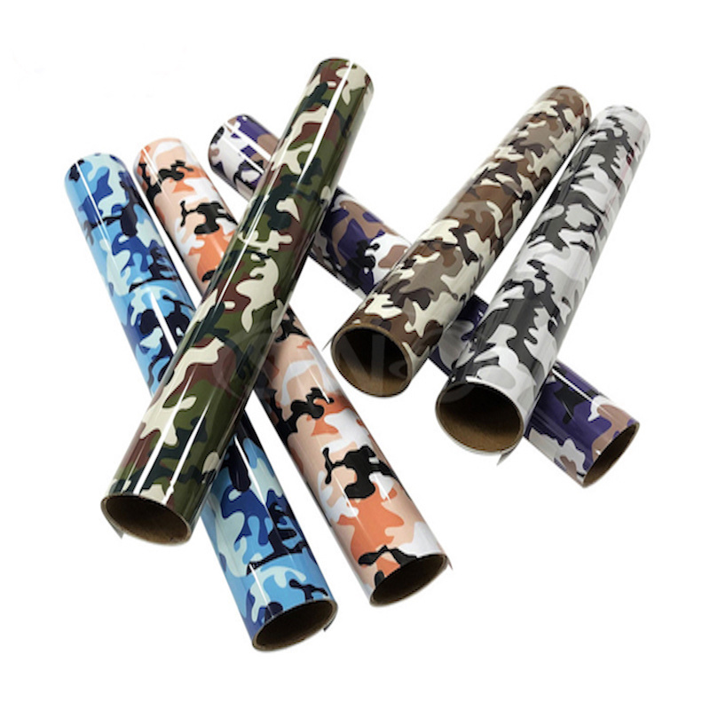 Camo HTV Heat Transfer Vinyl Custom Size Roll PU Film for DIY T-shirts Other High-Temperature Clothing Iron-On Camouflage Design