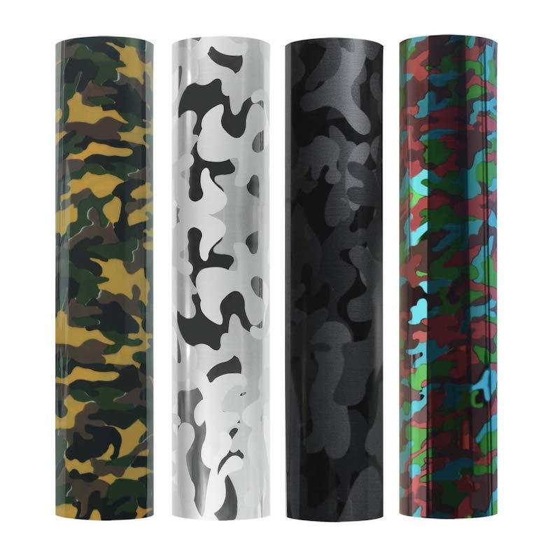 Camouflage Vinyl Iron-On Camo htv for Clothing Easy PU Heat Transfer High-Temperature Film Custom Size for Printing