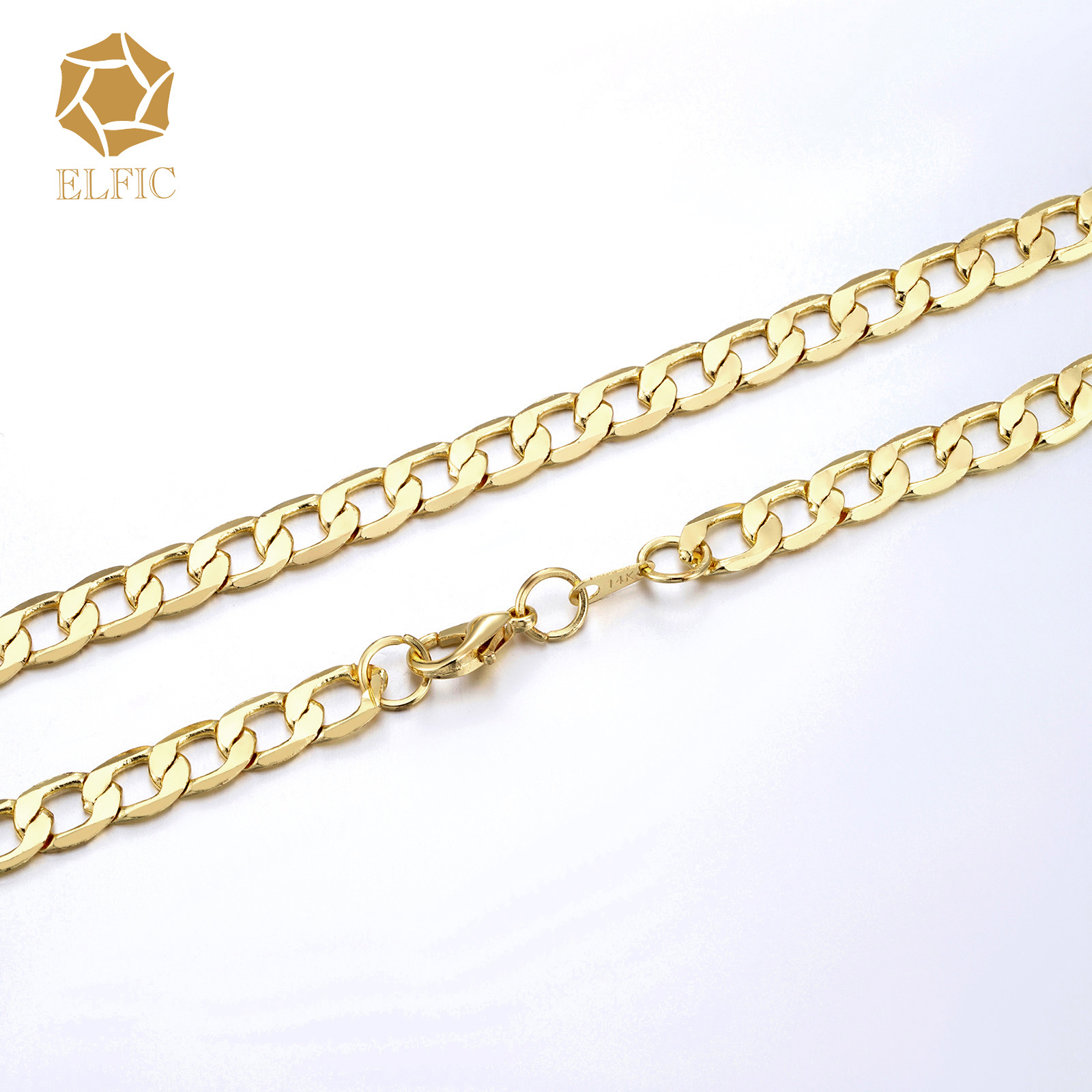 Elfic 14K Gold Plating 18inches 24inches Hip hop Chain Necklace gold chains chains