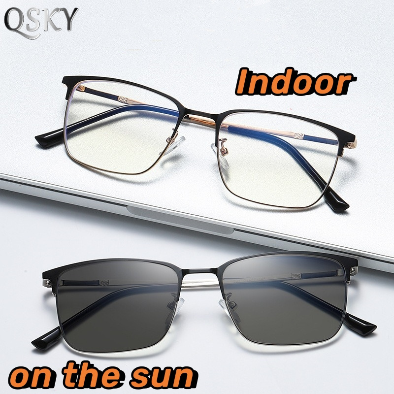 2024 New Style High Quality Men Photochromic Metal Glasses Frame Lunettes Photochromiques Et Anti Bleu New Eye Glasses for Men