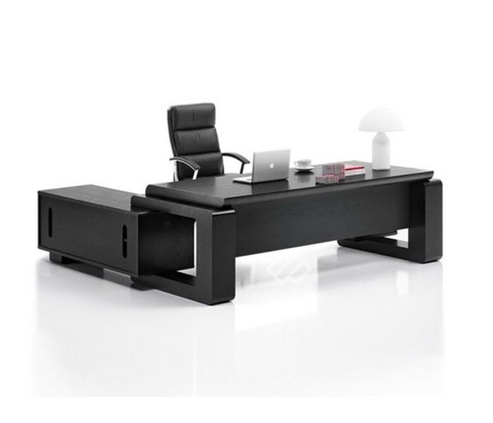 China supplier curved marble acrylic office table black office desk